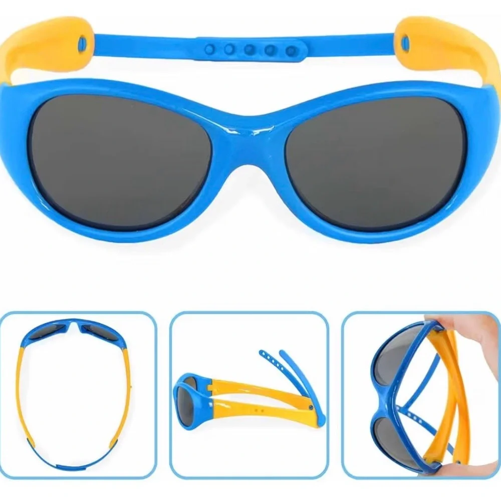 NorthStores Baby/Toddler Polarized UV Protection Sunglasses Blue/Yellow w/ Case